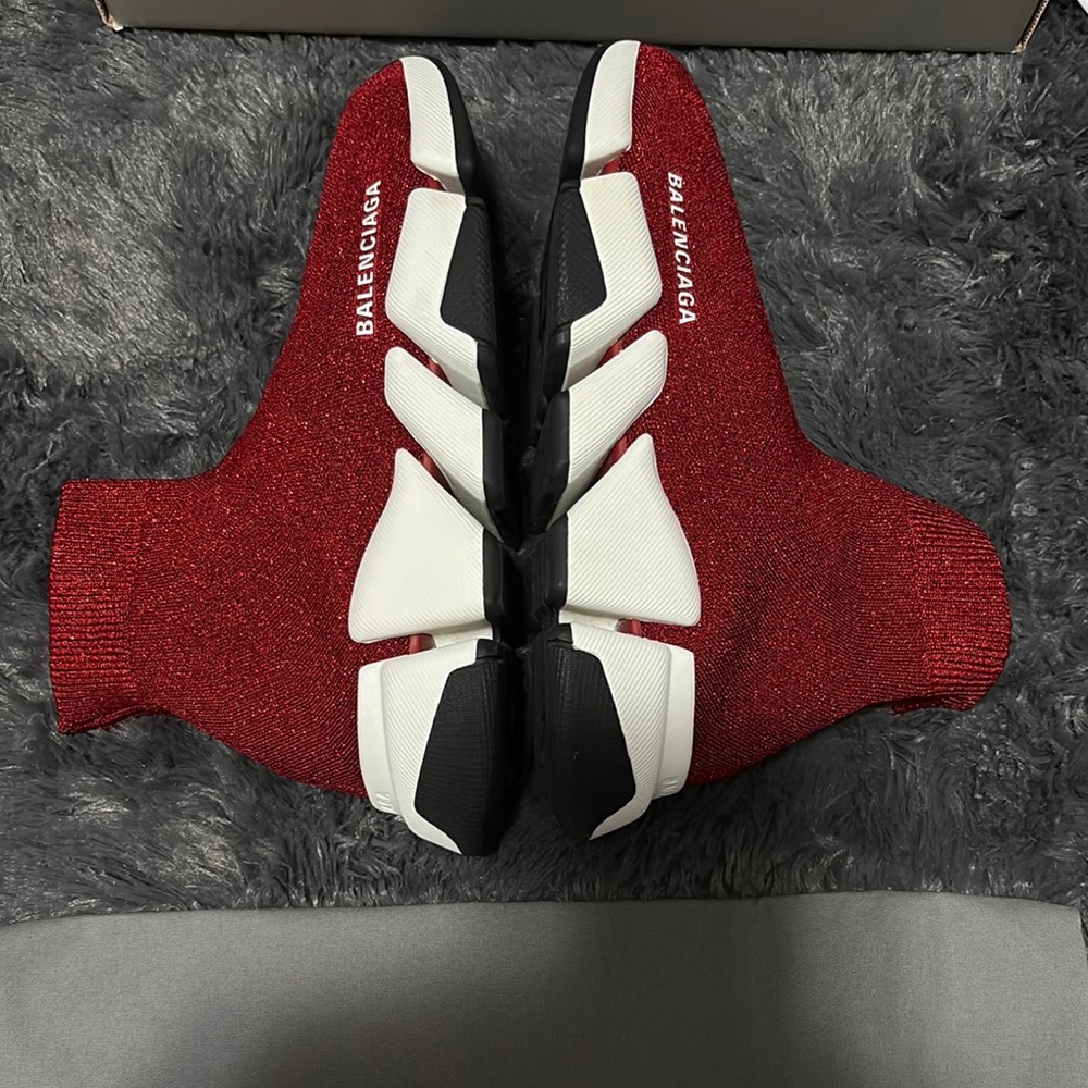 Balenciaga Red Knit Sneakers - Picture 6 of 6